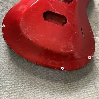 Double Cutaway Metallic Red Finish Guitar HH Body image 7