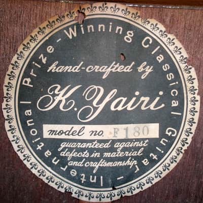1973 K.Yairi F-180 12-String Acoustic Guitar - Rare / International Label - Made in Japan +Hard Case image 2