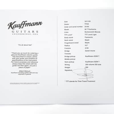 Kauffmann 56 T Paulownia Butterscotch Blonde Light Aged image 12