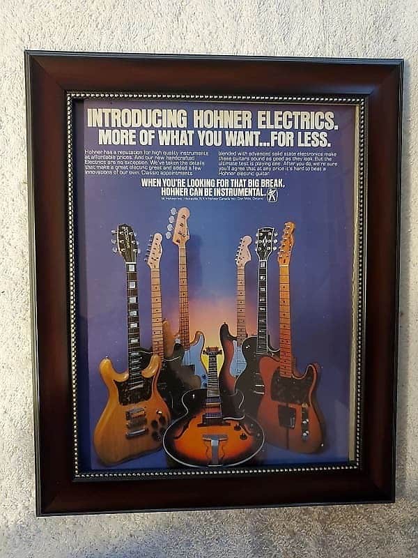1979 Hohner Guitars Color Promotional Ad Framed Hohner Electrics Prince Telecaster Original image 1