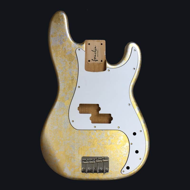 Made to Order - FRANCHIN Jupiter bass body Impressionist METALLIC LEAF (Gold/Silver/Copper/Bronze) texture Basswood Poplar Precision-Bass Style Made in Italy image 1