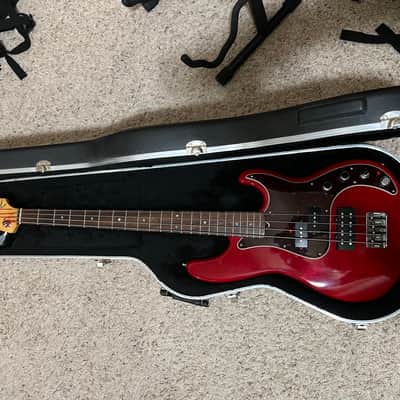 Fender American Deluxe Precision Bass with Rosewood Fretboard 2000 - Crimson Transparent image 12