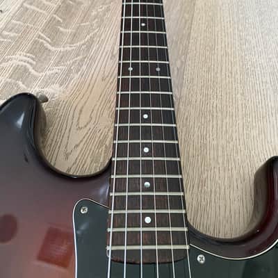 1980s PGM Moon Stratocaster Mahogany Custom Shop Dark Brown Sunburst Schecter USA Pickups Flamed Neck Japan Vintage image 8