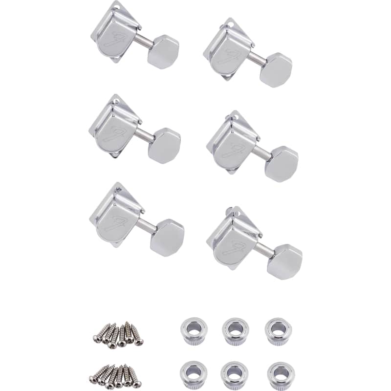 Fender 70s F-Style Stratocaster/Telecaster Guitar Tuning Machines, Chrome, Set of 6 image 1