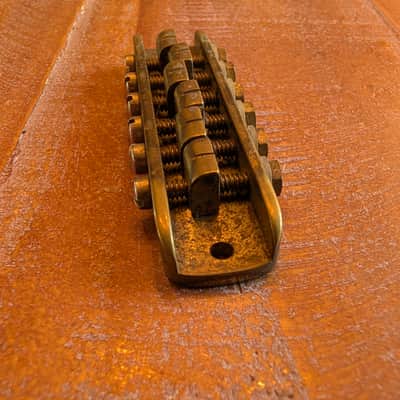 Stars Guitars Alembic Tune-O-Matic Guitar Bridge BRANDED 1970s Brass image 4