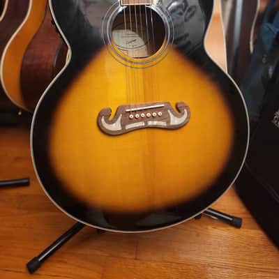 Epiphone J200 Studio Cutaway Acoustic Electric Guitar Sunburst image 2