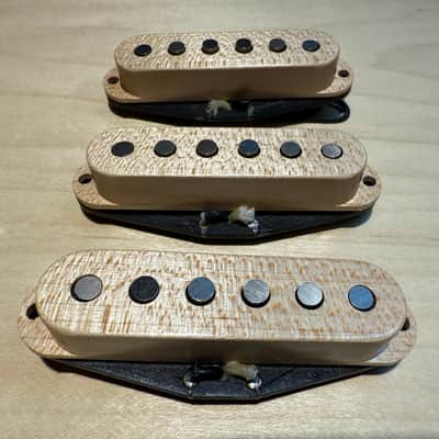 Strat single coil wood pickup cover set image 1