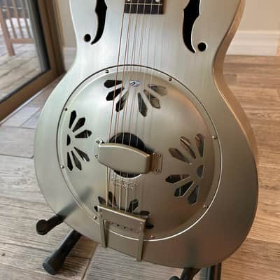 Gretsch G9201 Honey Dipper Round-Neck Brass Body Biscuit Cone Resonator Guitar 2010s - Shed Roof image 1