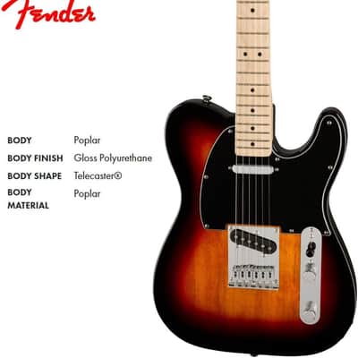 Squier Affinity Series Telecaster Electric Guitar, 3-Color Sunburst, Maple Fingerboard image 3