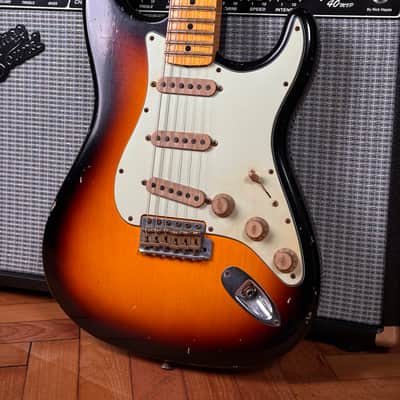 2009 Fender 59 John Cruz Strat Masterbuilt Sunburst Relic image 3