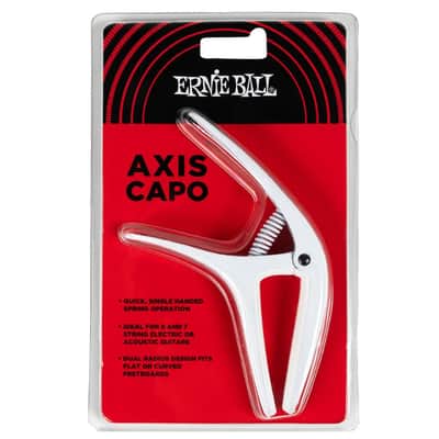 Immagine Axis Dual Radius Capo White, Alumn-Ergo-Precision - 6/7-Strg Dual Curved/Flat FB Fits Folk, Electric, Classical Guitars Compatible - 2