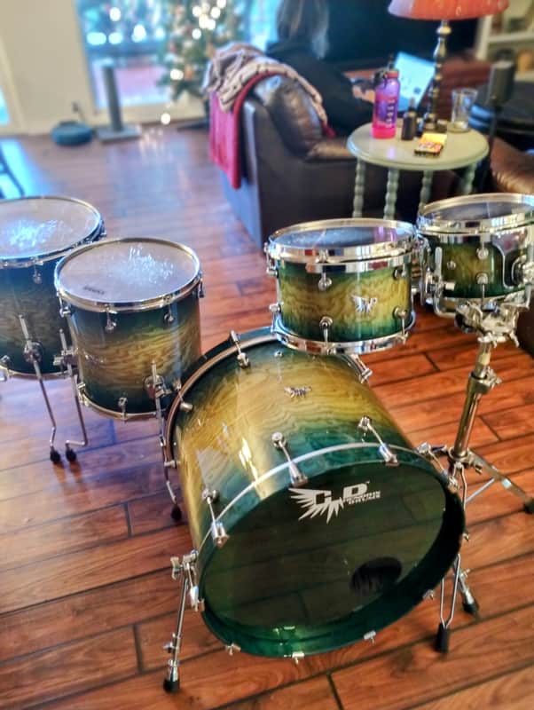 5 Piece Hendrix Drums Custom Walnut Tamo Ash Exotic Drum Kit image 1