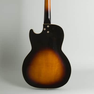 Airline  Model 7227 Arch Top Hollow Body Electric Guitar (1961), original two-tone soft shell case. image 2