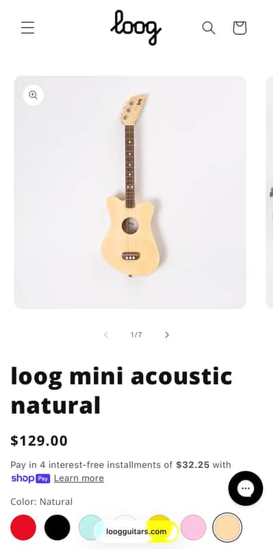 Loog LG02 Acoustic Loog II 3-String Mini Guitar 2010s - Natural image 1