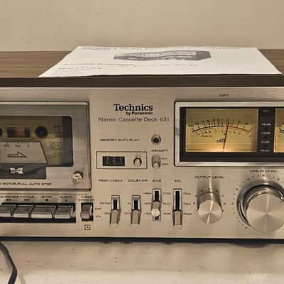 TECHNICS RS-631 Cassette Tape Deck-Tested & Working Good Cond- New Belt & Manual- Wood Case image 2