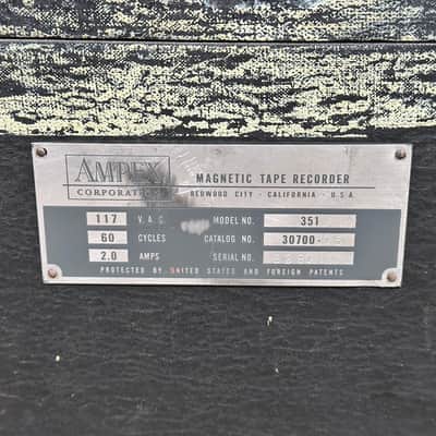 Ampex 350 / 351 Reel To Reel Transport Magnetic Tape Recorder w/ Original Case image 14