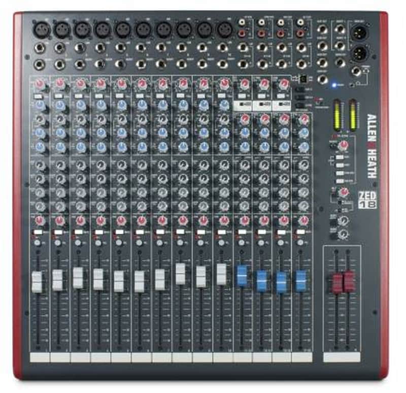 Allen & Heath ZED-18 10 Mono 4 Stereo channel Mixer with USB In/Out image 1