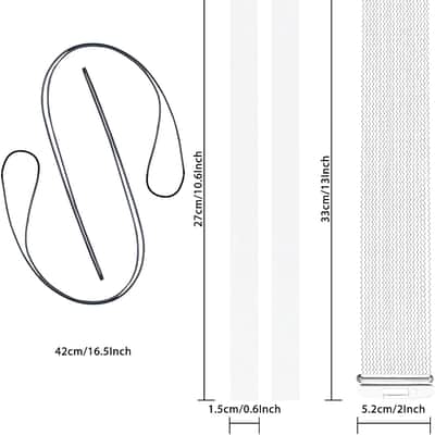 Snare Drum Wires Snare Wire Drum Wire-20 Strand 14 Inch, Snare Drum Accessories with Snare Wire Straps (Silver 20 Strand) image 2