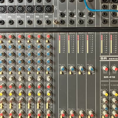 read description: rare Allen & Heath SR Series 416, multitrack, 4 Groups, vintage analog console, late 1980s, Wooden Panels, EQ, Effect Sends Buses image 13