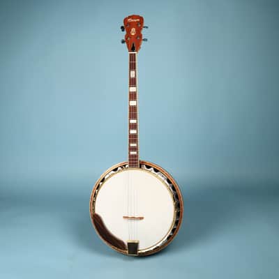 Crown Kent Vintage 4 String Banjo with Block Inlays MIJ Japan image 2
