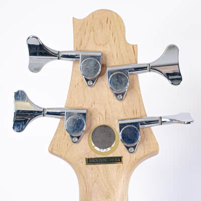 Mid 00’s Samick FM-2 Fairlane Left Handed Bass Guitar w/ Split-Coil Humbucker, Transparent Black Finish image 10
