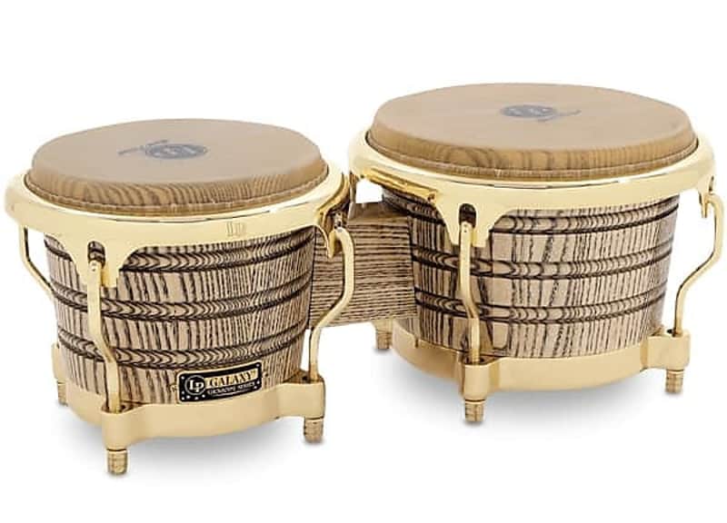 Latin Percussion LP793X Galaxy Giovanni Signature 7 1/4-8 5/8 Bongos Natural Ash, Gold Hardware image 1