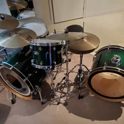 VTG MAPEX 24"x18" Maple Bass Drum Emerald Green "Pro M" 10 Lug No Holes- Gorgeous image 6