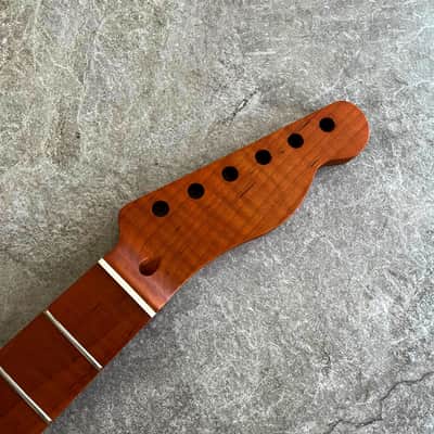 Telecaster electric guitar Neck Roasted Flame Maple 22 fret TL image 4