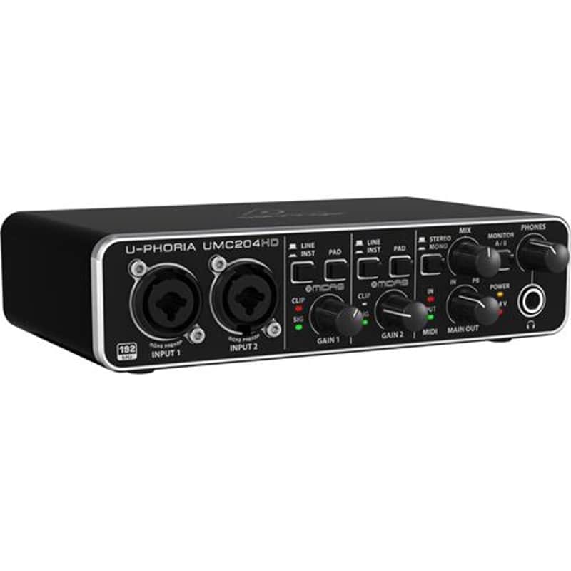Behringer U-Phoria UMC204HD Audiophile 2x4 USB Audio/MIDI Interface with MIDAS Mic Preamplifiers, 24-Bit/192kHz Resolution image 1