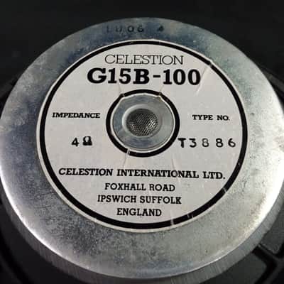 1986 Celestion G15B-100 T3886 Black Frame Original 4 Ohm 15" 100 Watt Speakers PAIR image 2