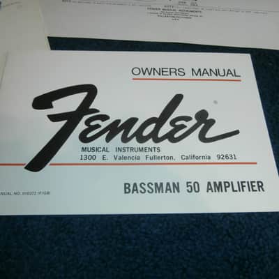 Vintage 1972 Fender Bassman 50 Amplifier Owners Manual w/ Schematic, Envelope! image 3