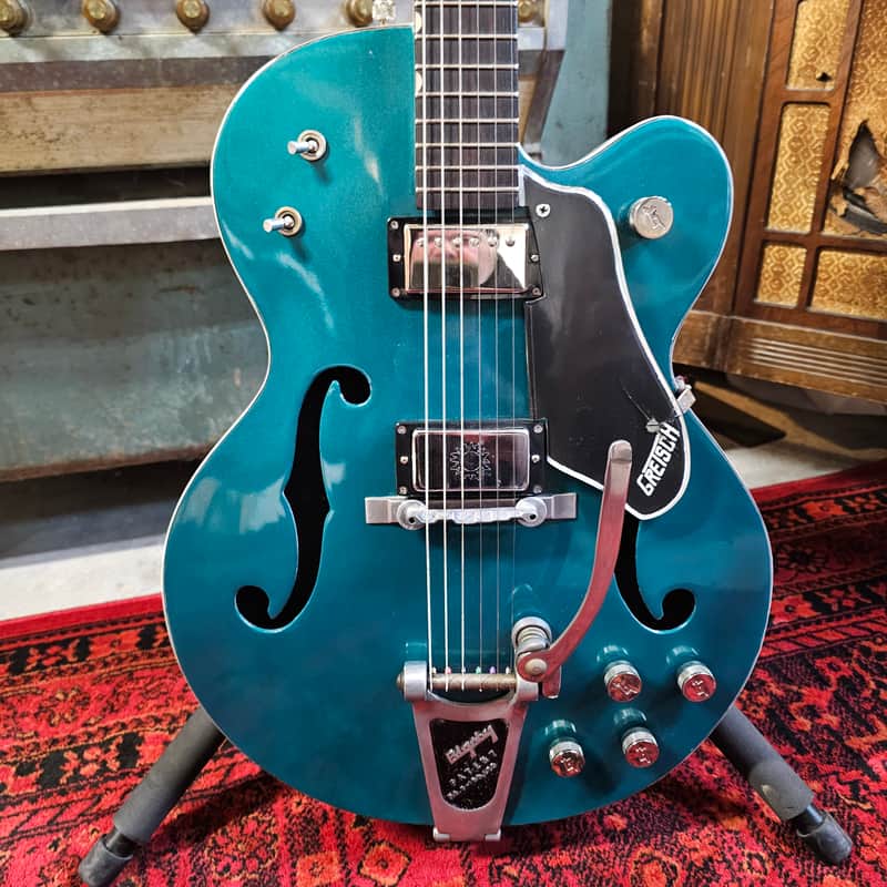 1964 Gretsch 6118 Double Anniversary Two tone Refin Turquoise/ White Silver image 1