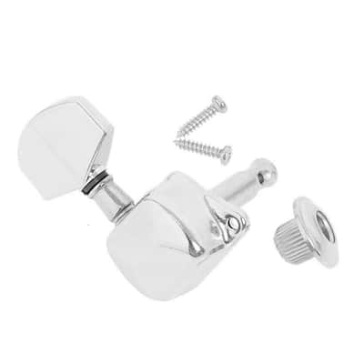 3R3L Semi Closed Guitar Tuner String Tuning Pole Head Set Folk Guitar Knobs Acoustic Electric Guitar Locking Tuner Silver String Tuning Foot Keys Machine Head Set image 5