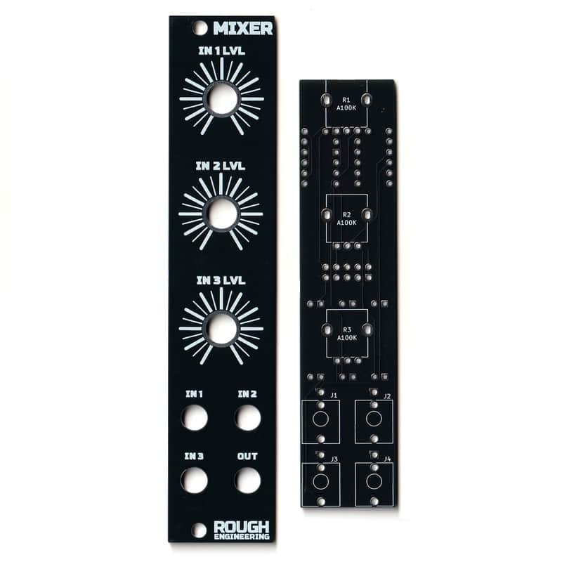 Rough Engineering 3 channel Mixer Eurorack Module 5hp Black Panel + PCB DIY image 1