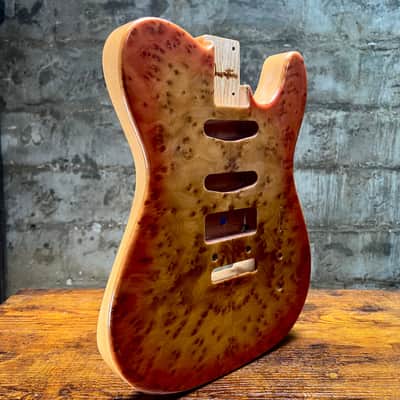Warmtone CG Burl Telecaster Guitar Body "Leopard” P90 image 2