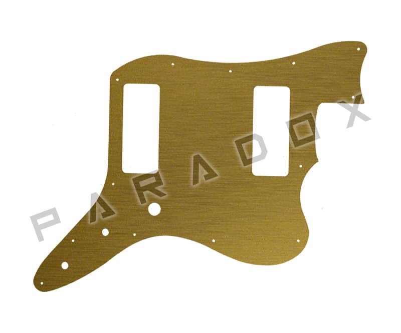 Custom Pickguard For 2023 - 2025 Harley Benton JA-Baritone - Simulated Brushed Gold/Black .090" image 1