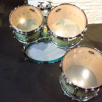 Yamaha PHX Phoenix Textures Turquoise Sunburst Kit 18" 10" 12" 14" Drum Set Made in Japan image 11