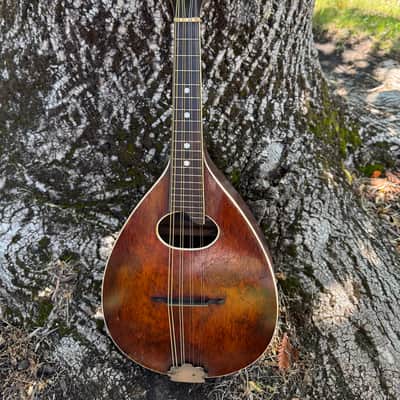 Vintage 1920’s Victoria “ Guaranteed Perfect Scale” Flatback Mandolin B&J New York-Solid Spruce Top- Mahogany Back & Sides- Made in USA image 2