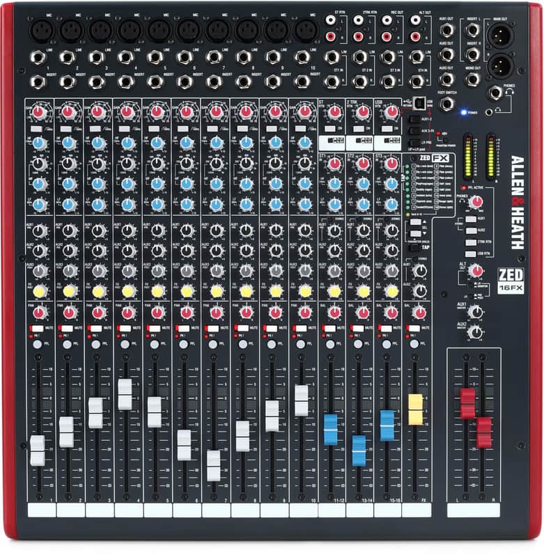 Allen & Heath ZED-16FX 16-Channel Mixer w/ Effects | Reverb