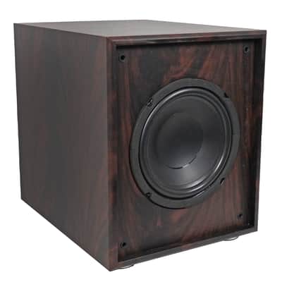 Rockville Rock Shaker Dark Wood 400w 8" Powered Home Theater Subwoofer Sub image 7