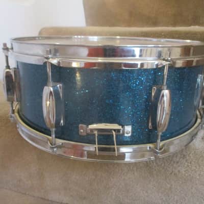 TEMPRO PRO Vintage 14 X 5 Snare Drum, Made In Japan 1960s, Blue Sparkle, 8 Lugs - Outstanding! image 10