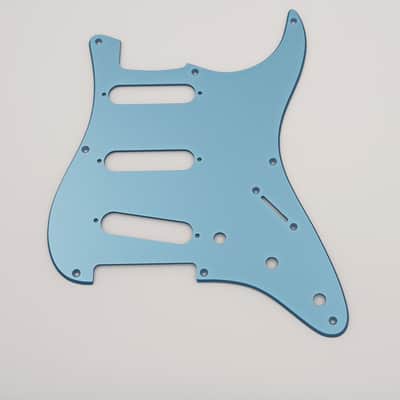 8 hole metallic blue acrylic pickguard for us/mex fender stratocaster image 4