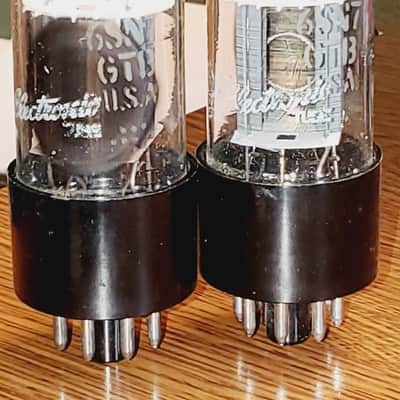GE 6SN7GT Side Getter Matched Pair MaxiMatcher2/tested (2) tube lot image 1