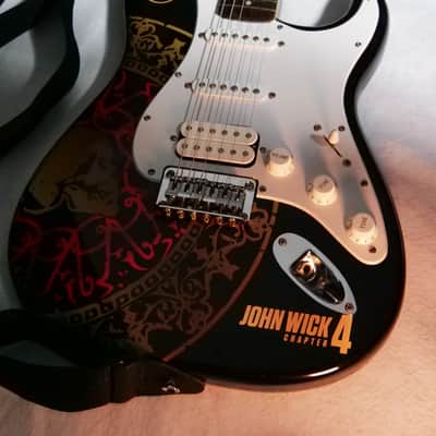 Squier Bullet Stratocaster HSS HT John Wick 4 Wrapped. image 3