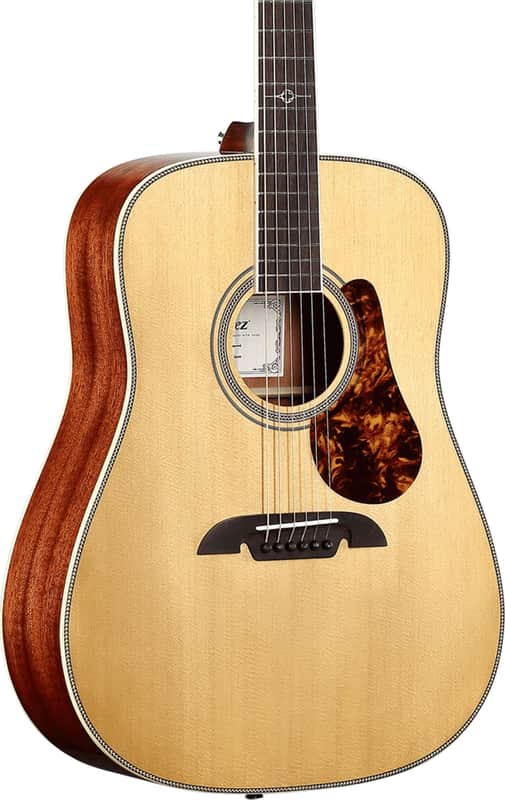 Alvarez MD60 Herringbone Dreadnought Acoustic Guitar, Solid Spruce Top image 1