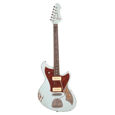 Novo Serus J Sonic Blue Medium Distress w/ Lollar 50's Wind P-90 Pickups (Serial #26819) image 4