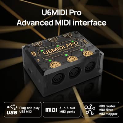 U6MIDI Pro - MIDI Interface with Router, Mapper, and Filter - Plug-and-play USB MIDI for computers - Standalone 3-in-3-out MIDI for Merge, Split, Thru image 4