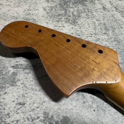 Real Life Relics Nitro 1A Curly Flame Maple Roasted Jazzmaster® Stratocaster® Style Neck Rosewood 21 Fret large Headstock JMRFMR  #2 image 7
