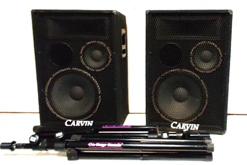 Carvin 1584, passive, 3 way loudspeakers. 400 watt, 8 ohm cabinets mid-90s - Textured Coating image 1