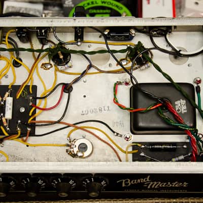 1966 Bandmaster Head & 2 x 12" Matching Cabinet, Recapped & Retubed, Blackface image 12